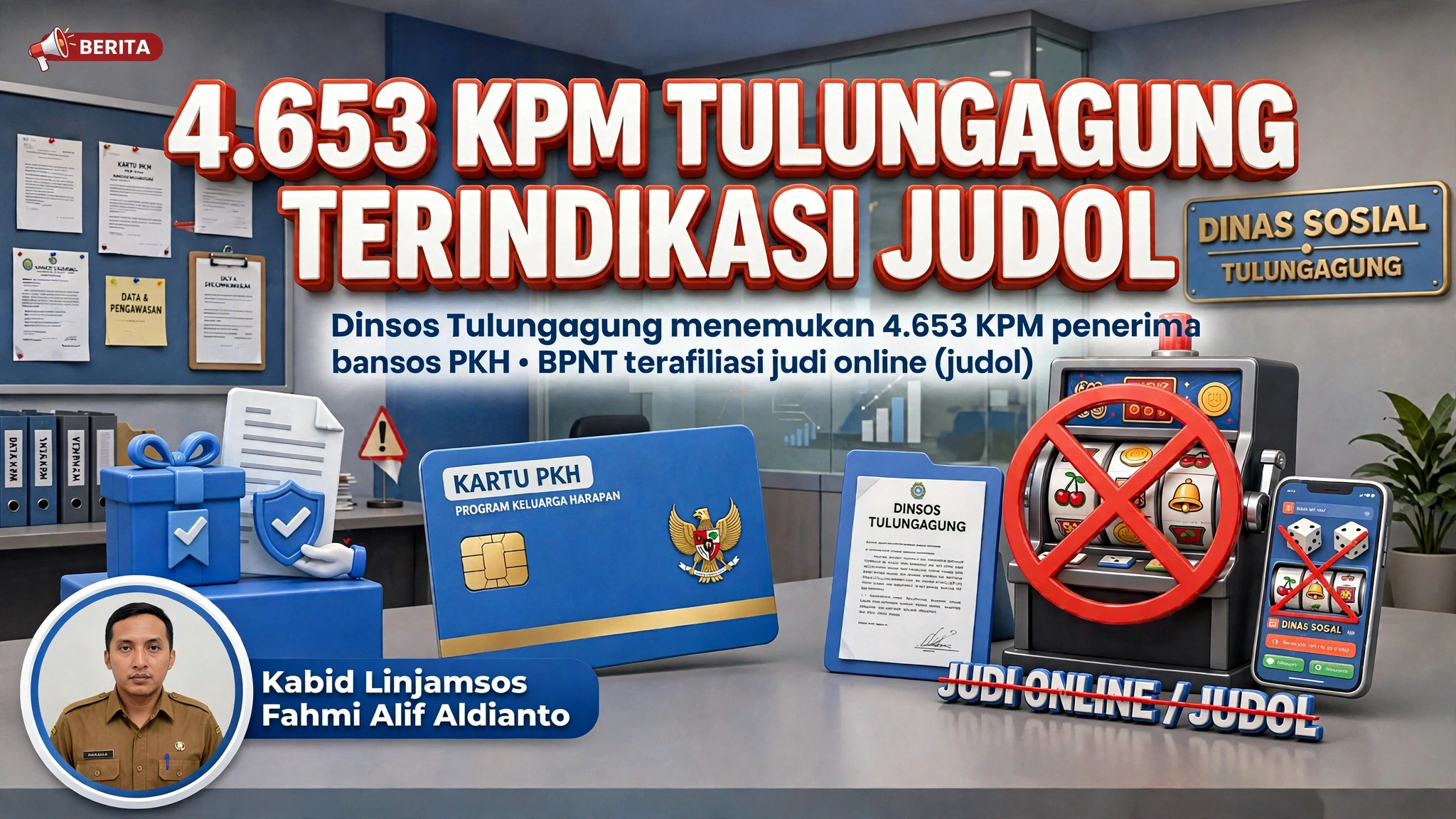 4.653 KPM Bansos di Tulungagung Terafiliasi Judi Online, Bansos Terancam Dicabut!